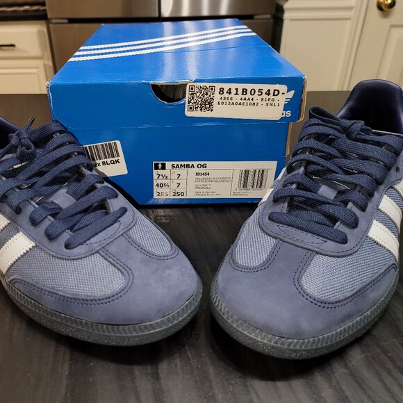 Adidas Samba Originals OG Preloved Ink Halo Blue Night Indigo Gum Sole Sneakers - Picture 12 of 12